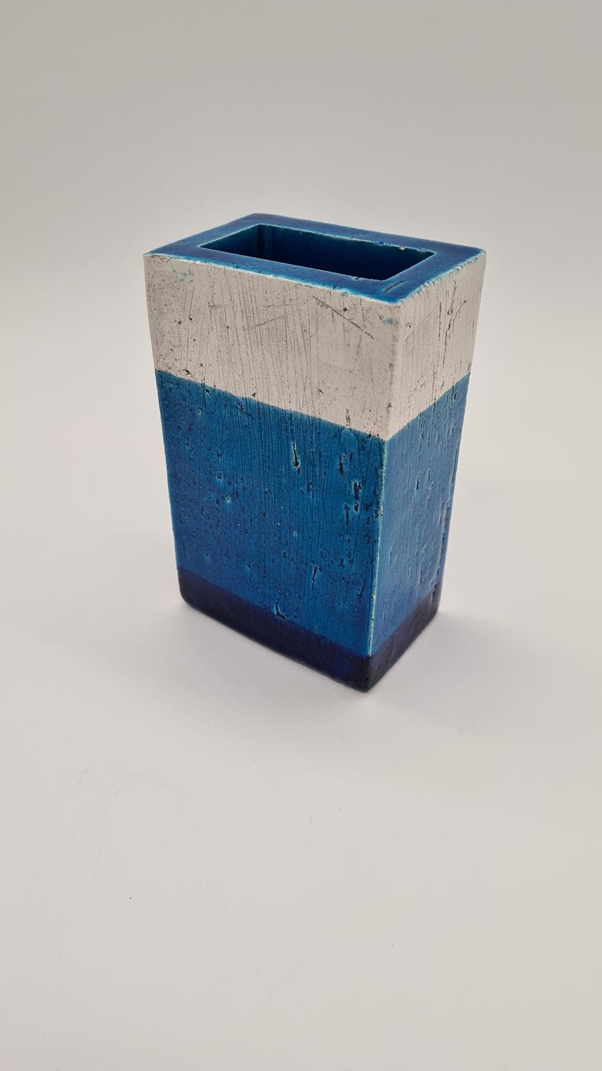 Wazon Rimini Blue, ceramika niebieska, proj. A. Londi, Bitossi, Włochy, lata 60. - 158231