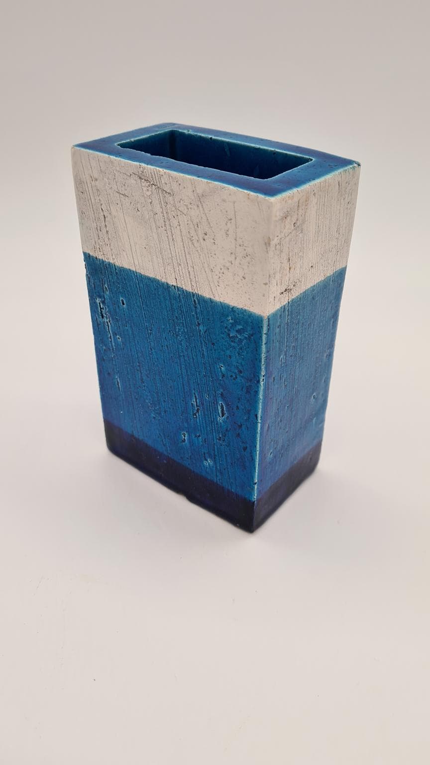 Wazon Rimini Blue, ceramika niebieska, proj. A. Londi, Bitossi, Włochy, lata 60. - 158233