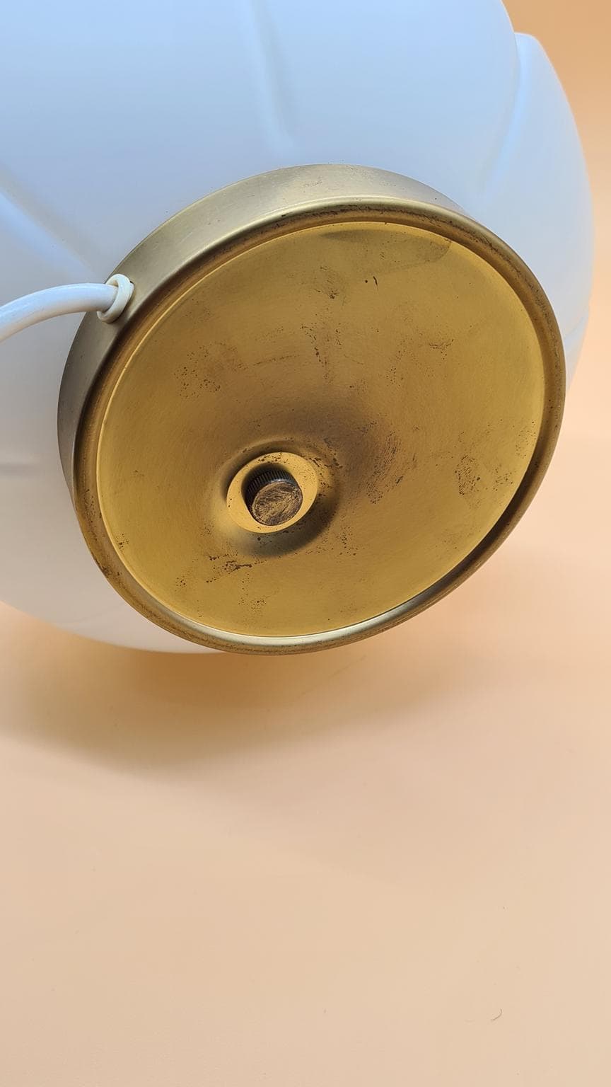 Lampa stołowa, ivory white szkło, Peill & Putzler, Niemcy, lata 60. - 158243