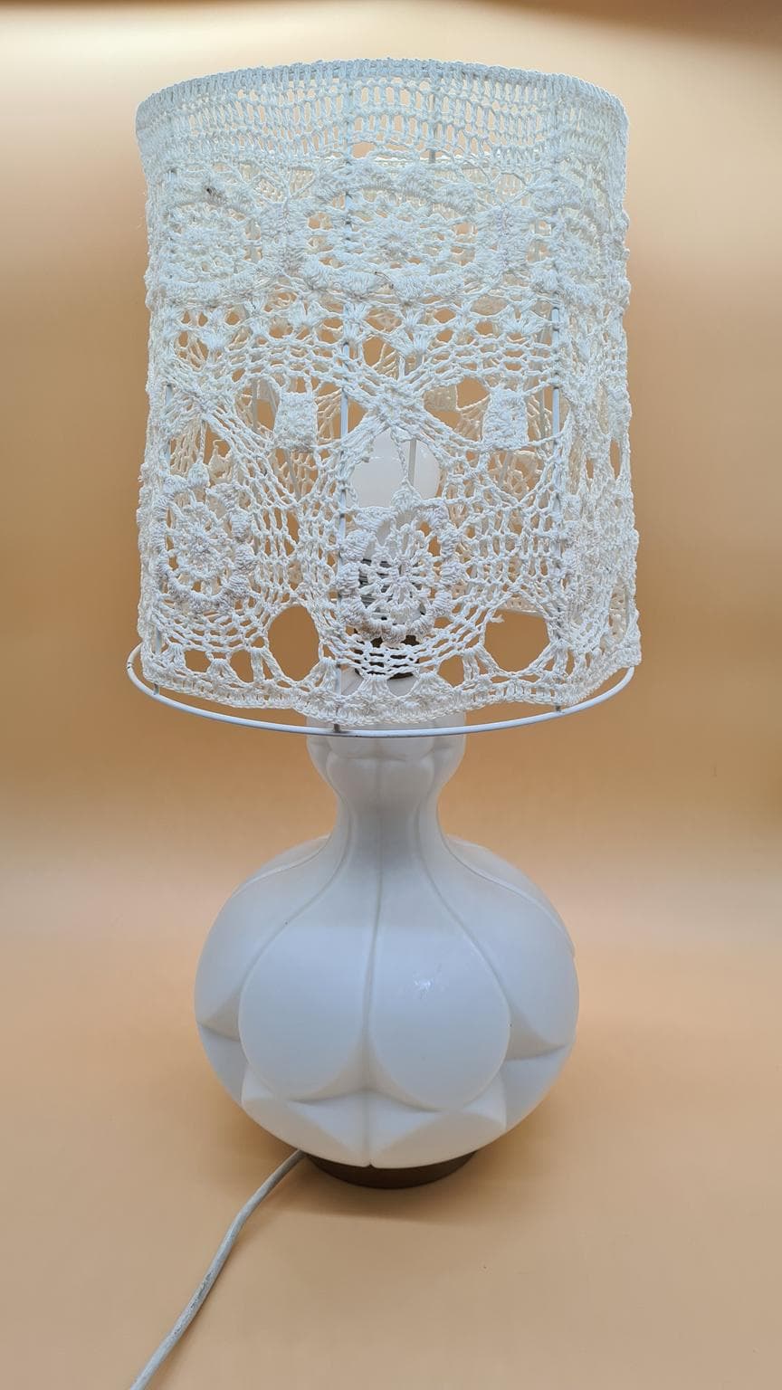 Lampa stołowa, ivory white szkło, Peill & Putzler, Niemcy, lata 60. - 158245