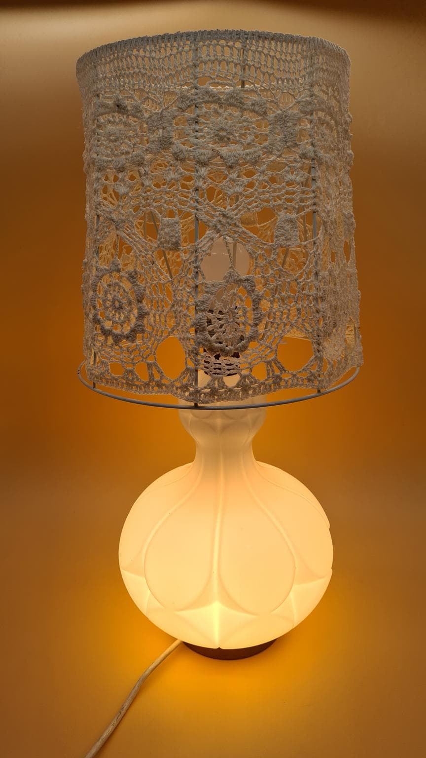 Lampa stołowa, ivory white szkło, Peill & Putzler, Niemcy, lata 60. - 158241