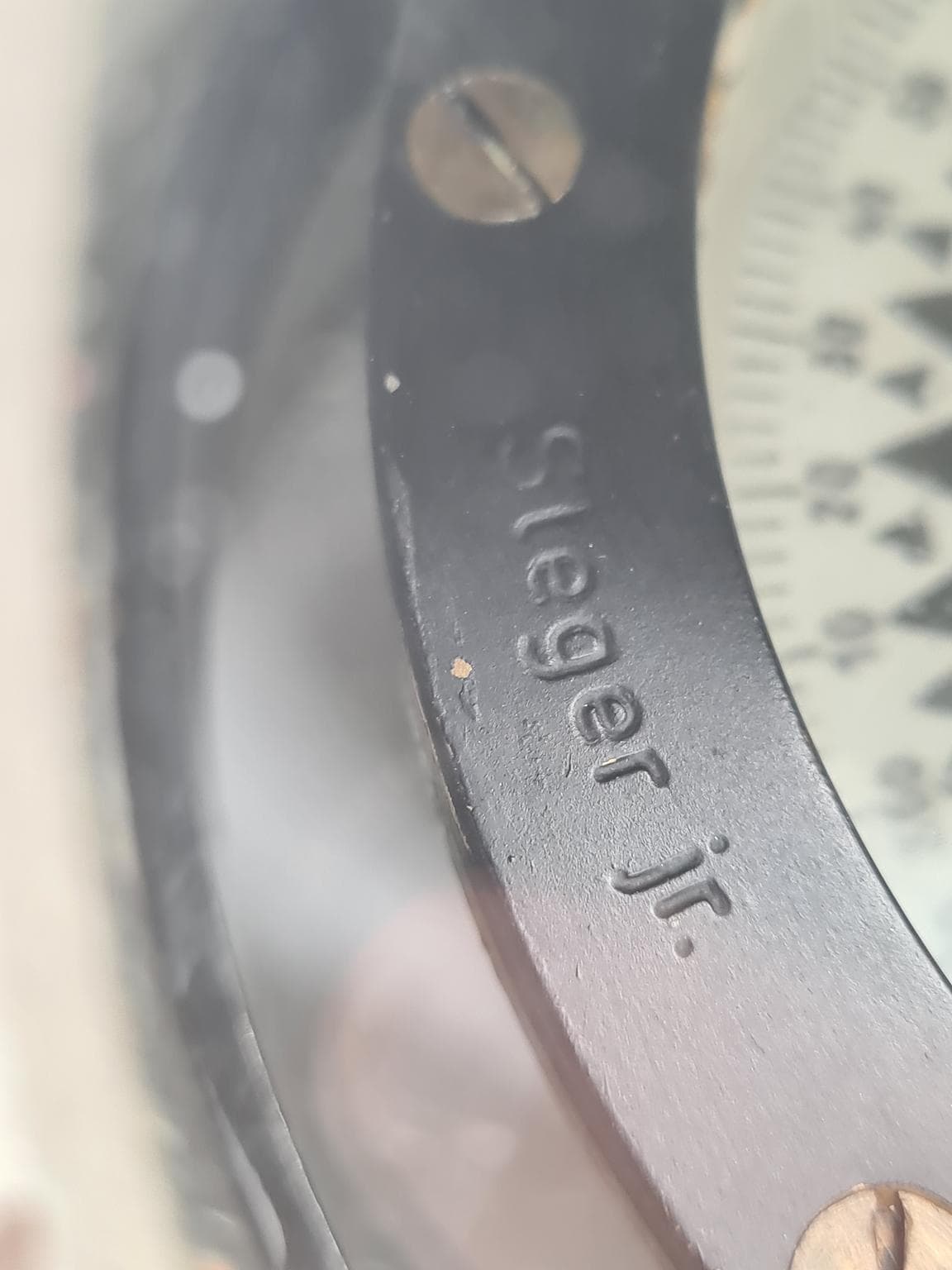 Kompas morski, srebrny, metal szkło, lata 60. - 158273