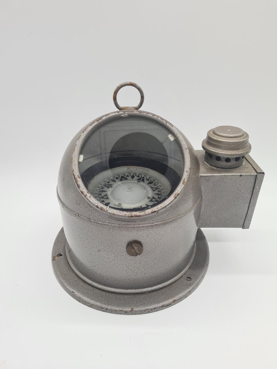 Kompas morski, srebrny, metal szkło, lata 60. - 158271