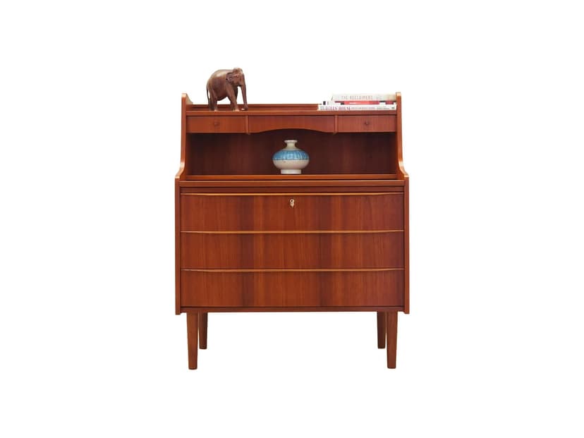 Sekretarzyk, teak brązowy, Dania, lata 70.