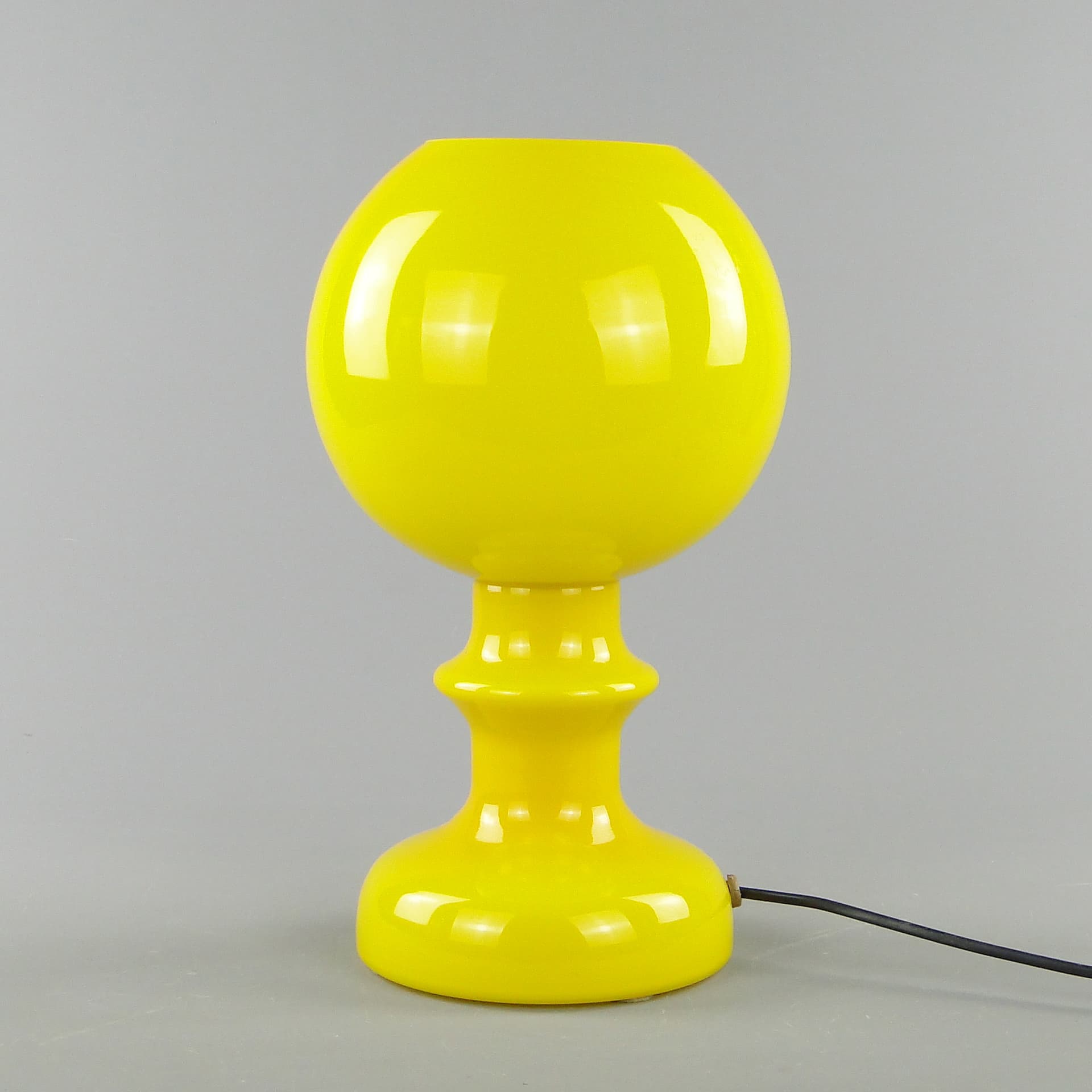 Lampa stołowa, żółty, szkło, Zaos, Polska, lata 70. - 158476