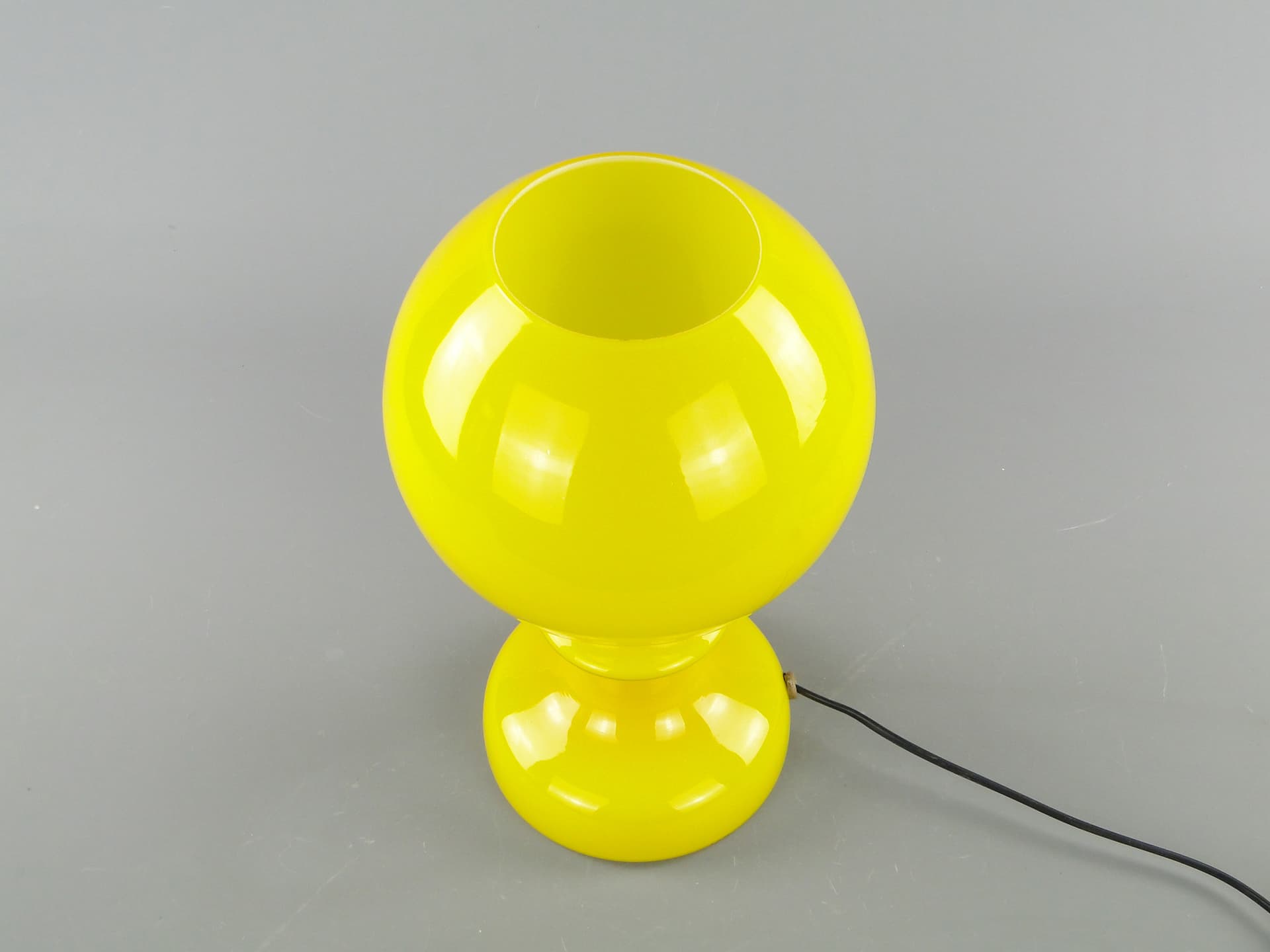 Lampa stołowa, żółty, szkło, Zaos, Polska, lata 70. - 158472