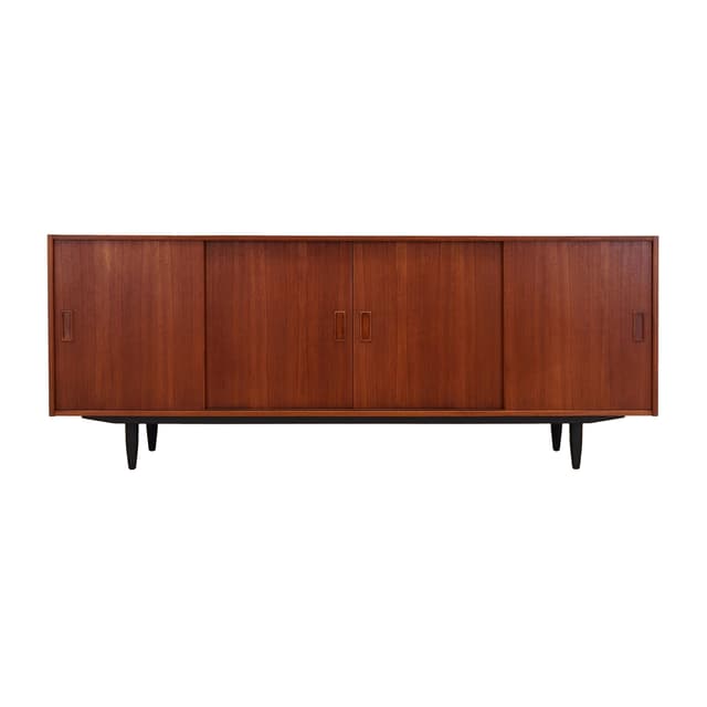 Sideboard, jasnobrązowy, teak, Dania, lata 70. - WYMIARY