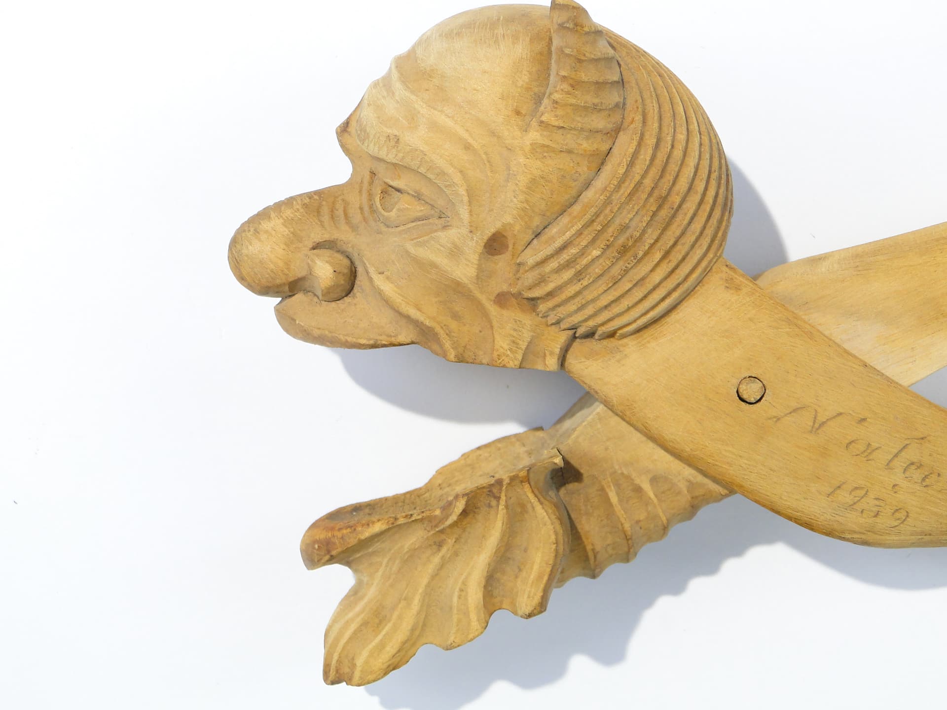 Nutcracker Devil, light brown wood, Poland, 1930s. - 158707