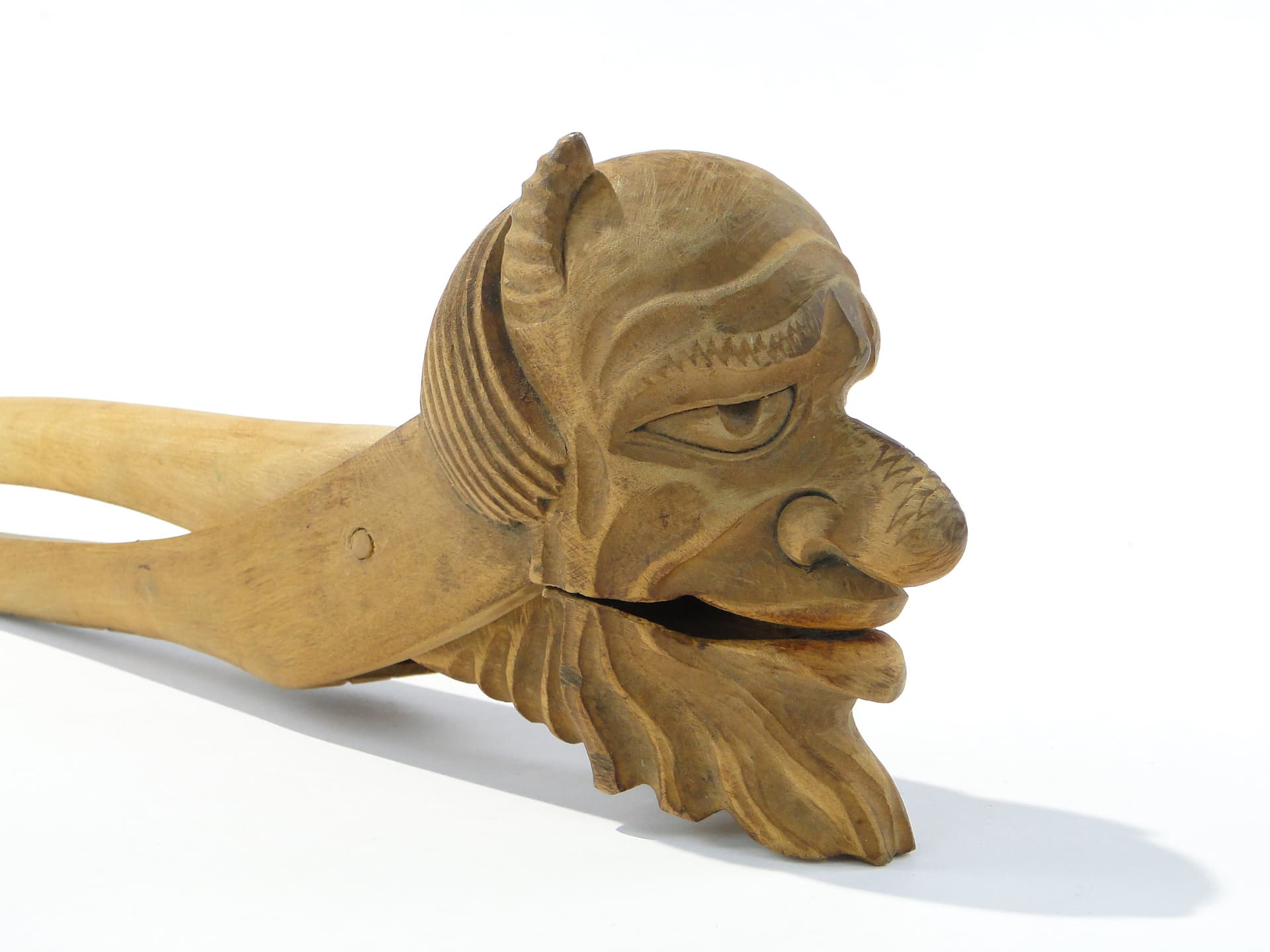 Nutcracker Devil, light brown wood, Poland, 1930s. - 158705