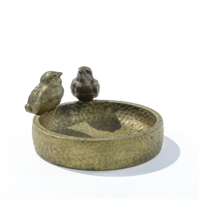 Card holder, Art Nouveau, golden metal, Poland, 1940s. - DIMENSION