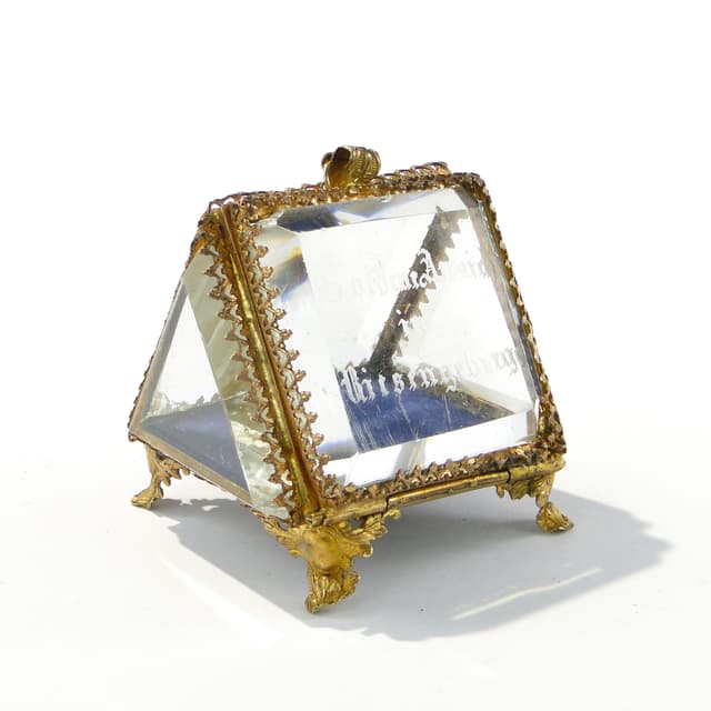 Kryształowe pudełko na biżuterię XIX w - WYMIARY