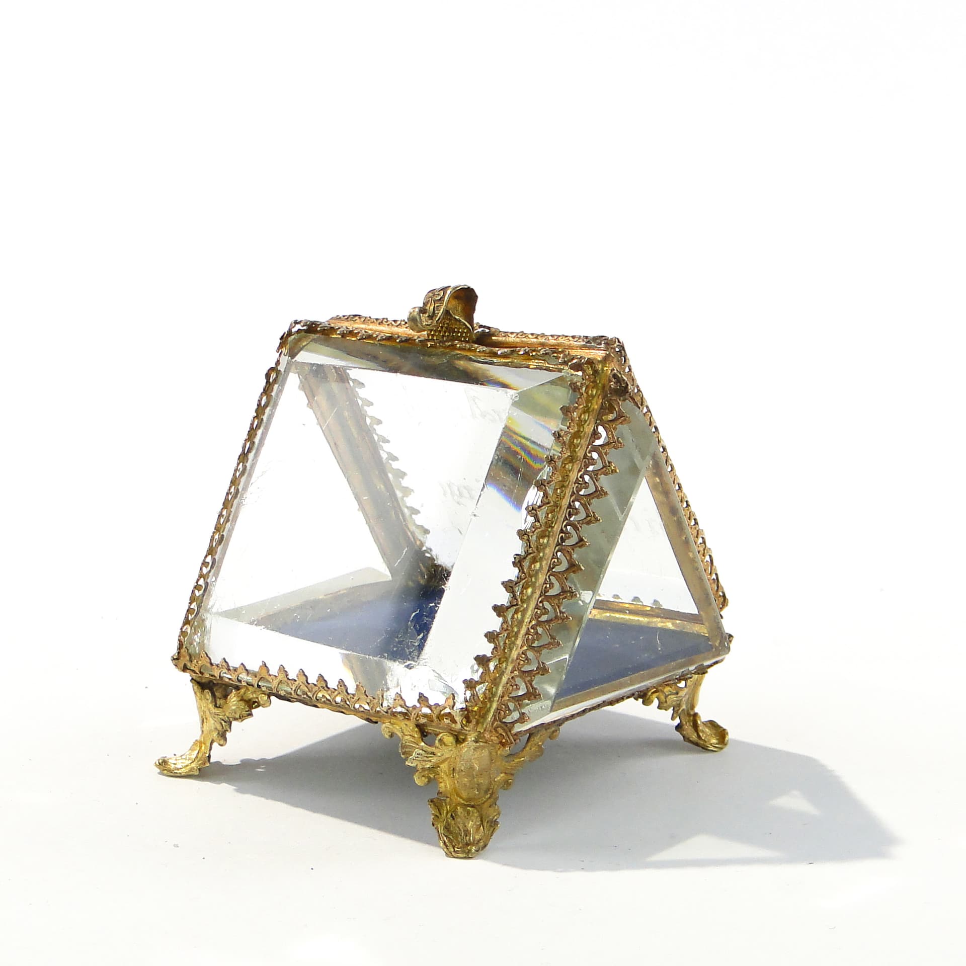 Kryształowe pudełko na biżuterię XIX w - 158845