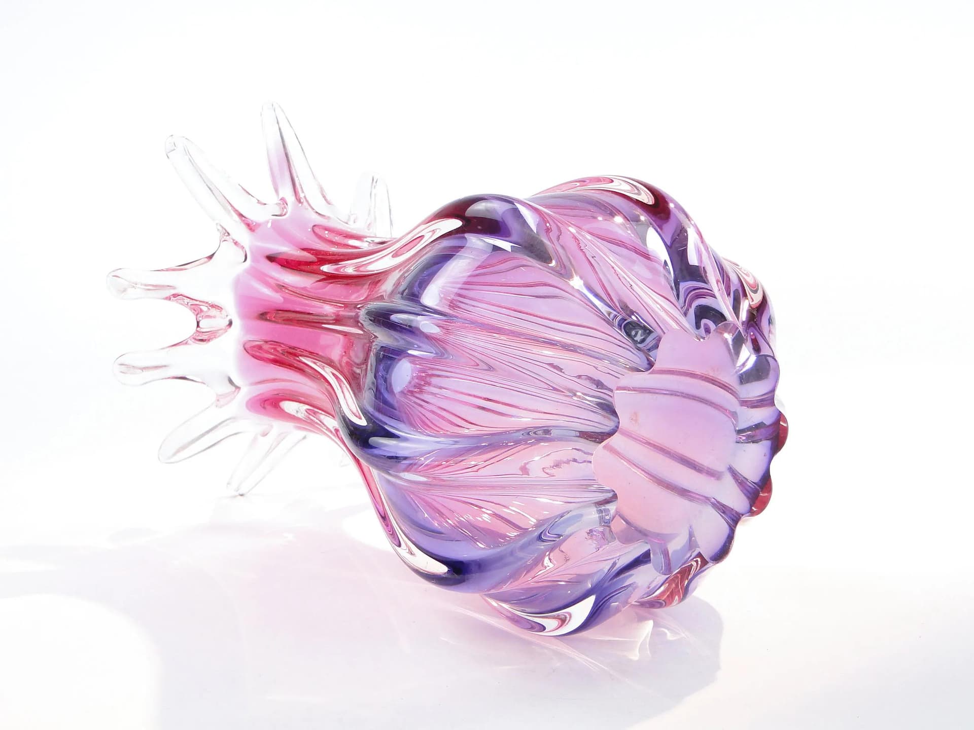 Vase Mandruzatto, pink violet, crystal, Murano, Italy, 1950s. - 10186