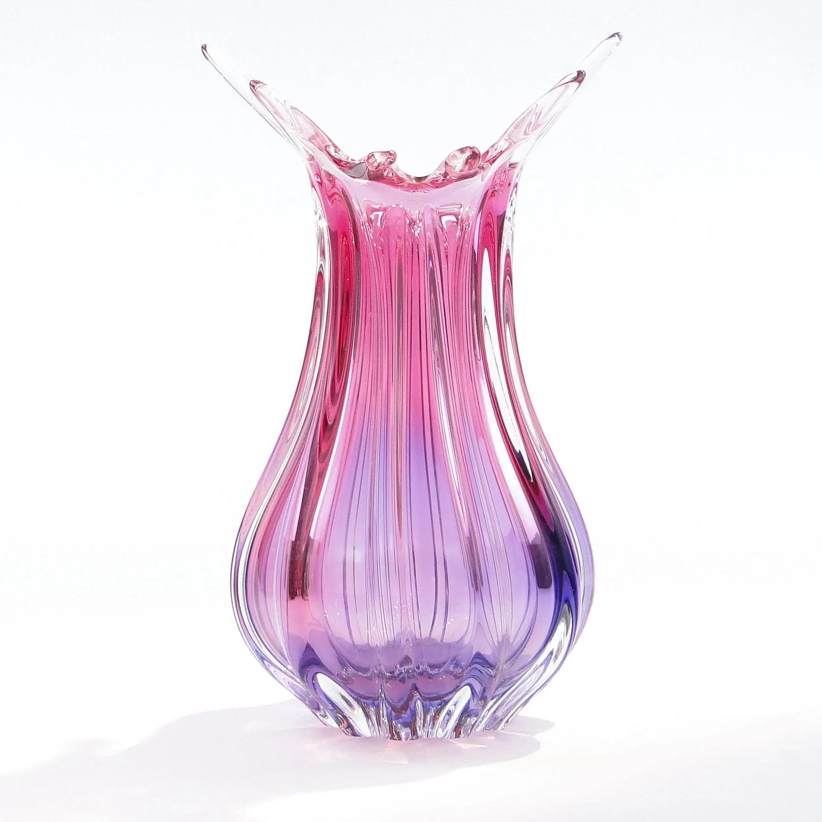 Vase Mandruzatto, pink violet, crystal, Murano, Italy, 1950s. - 10183