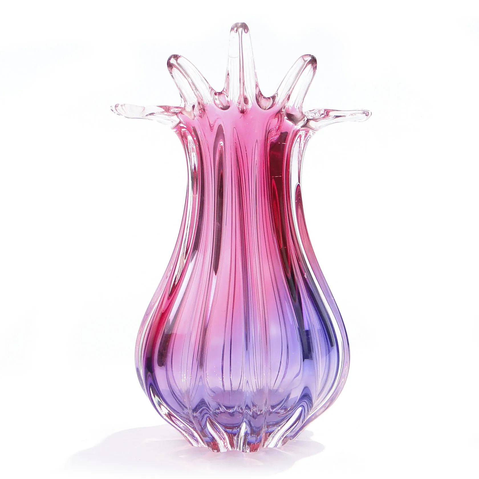 Vase Mandruzatto, pink violet, crystal, Murano, Italy, 1950s. - 10180