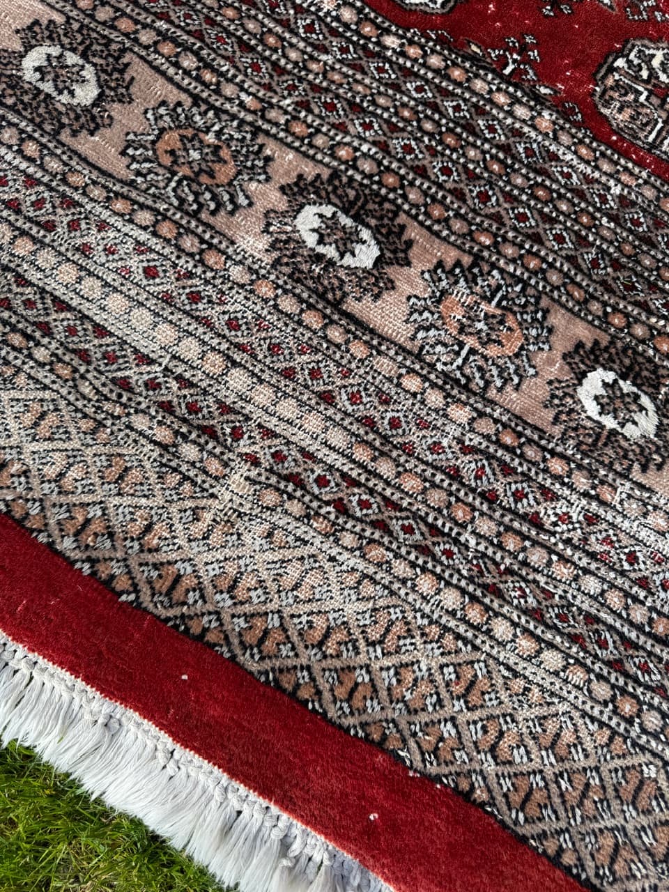 Rug Buchara, red, Kashmiri wool, Pakistan, 1990s. - 158874