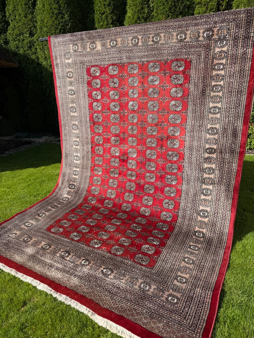 Rug Buchara, red, Kashmiri wool, Pakistan, 1990s. - 158876