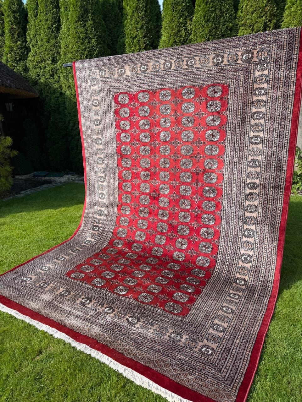 Rug Buchara, red, Kashmiri wool, Pakistan, 1990s. - 158871