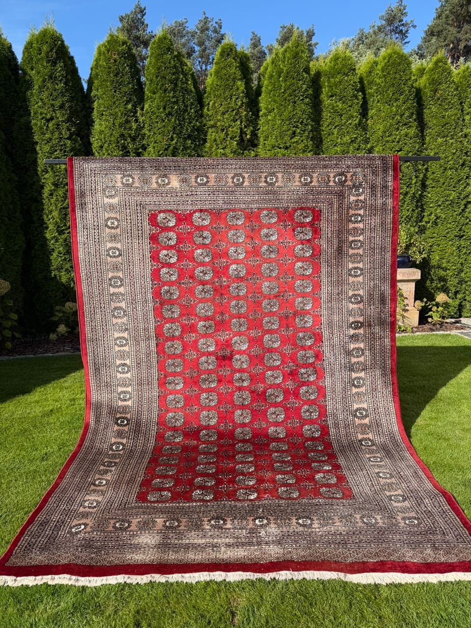 Rug Buchara, red, Kashmiri wool, Pakistan, 1990s. - 158878