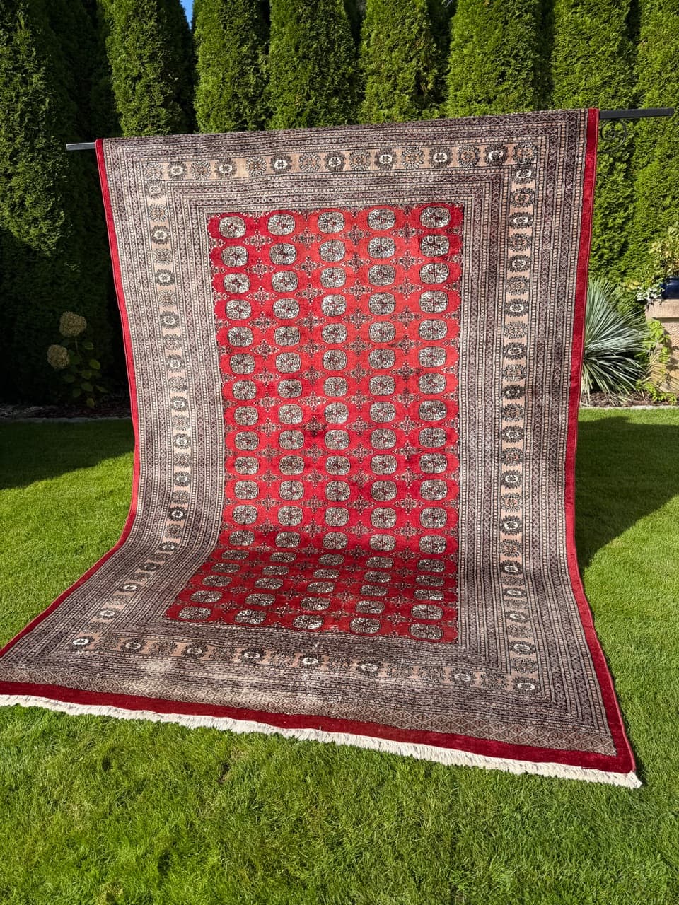 Rug Buchara, red, Kashmiri wool, Pakistan, 1990s. - 158870