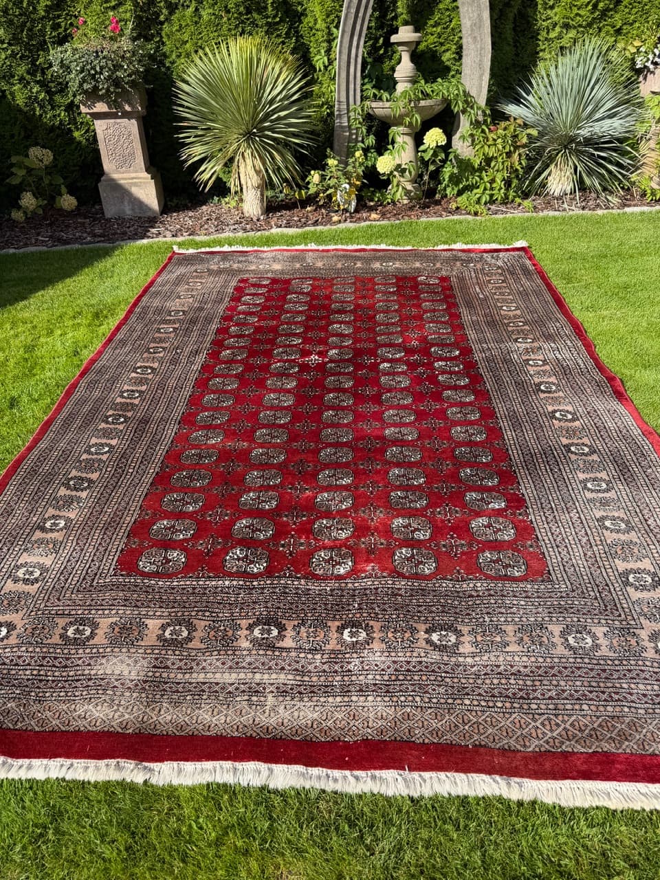Rug Buchara, red, Kashmiri wool, Pakistan, 1990s. - 158880