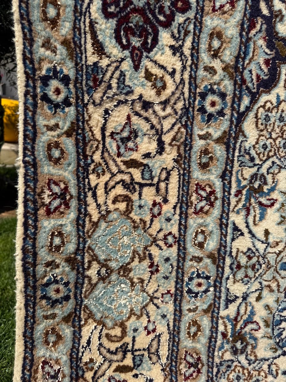 Persian Rug Nain 300x200 cm, ivory wool, silk, Iran - 158890