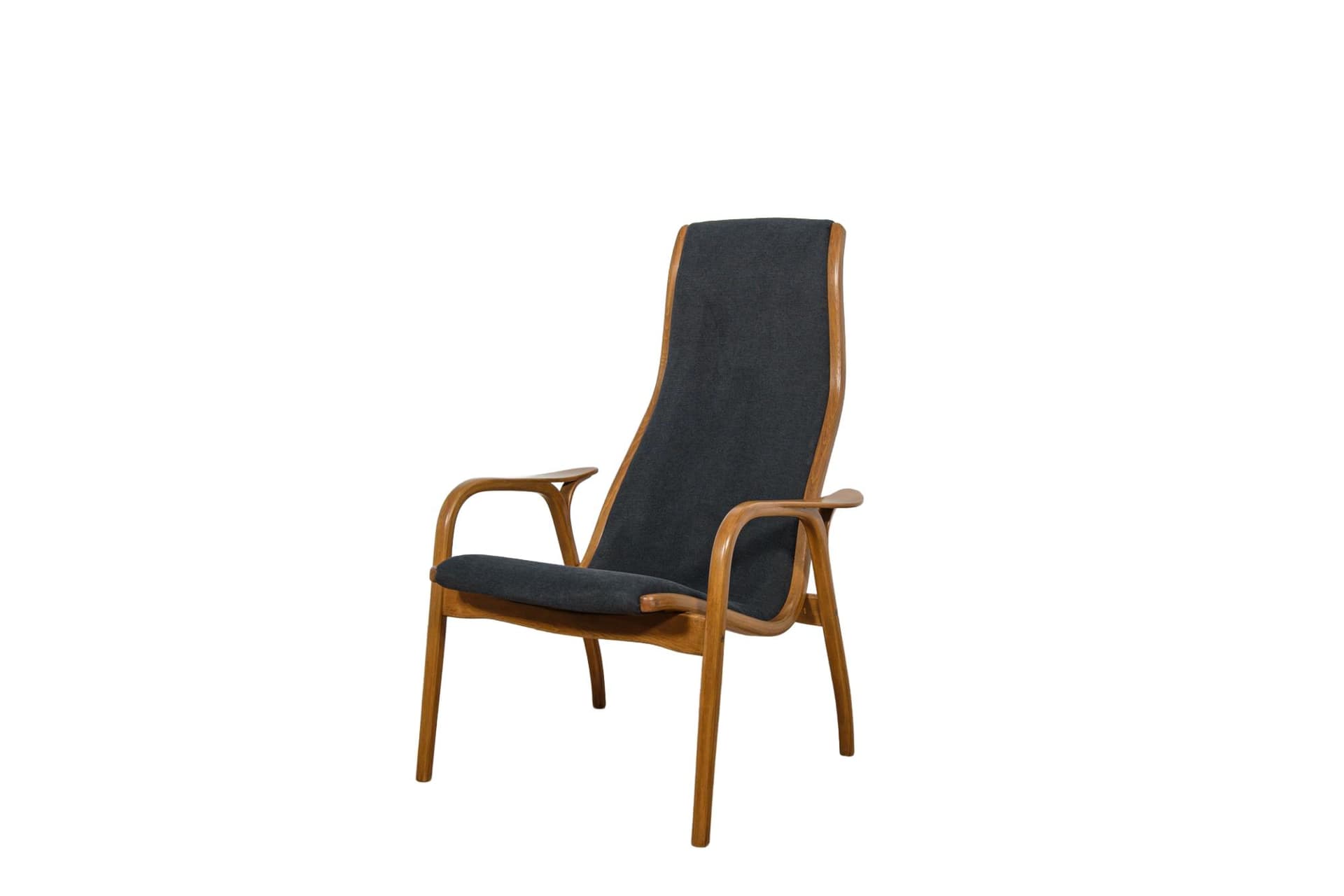 Fotel Lamino, czarny, buk, proj. Y. Ekström, Swedese, Szwecja, lata 60.