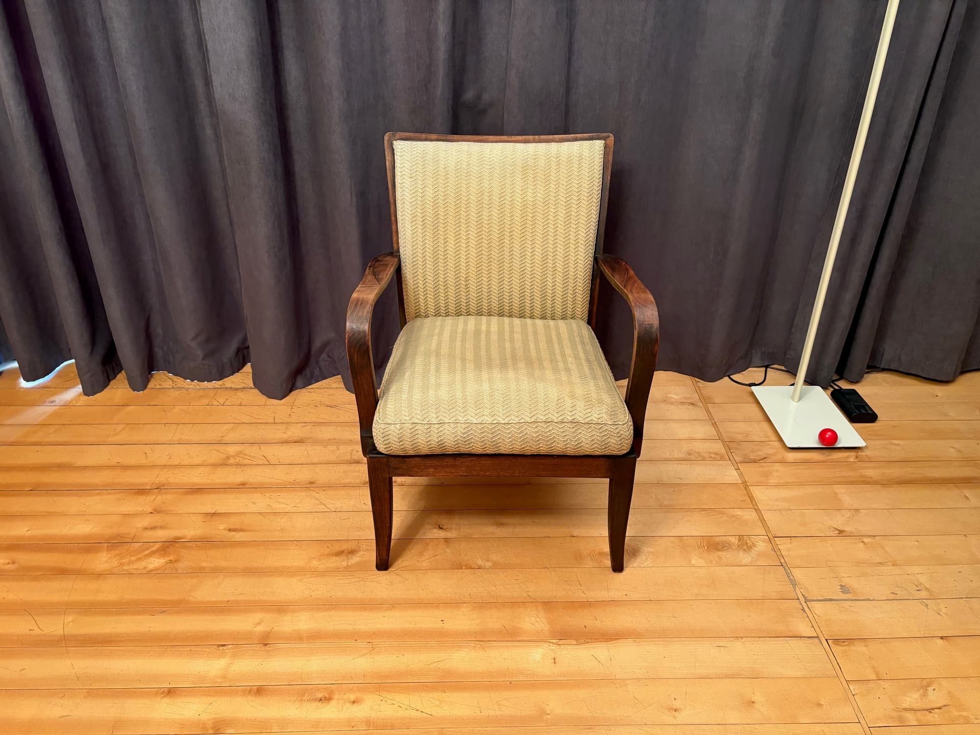 Armchair Knoll Antimott, light brown wood, by W. Knoll, Walter Knoll / Wilhelm Knoll, Germany, 1950s. - 158986