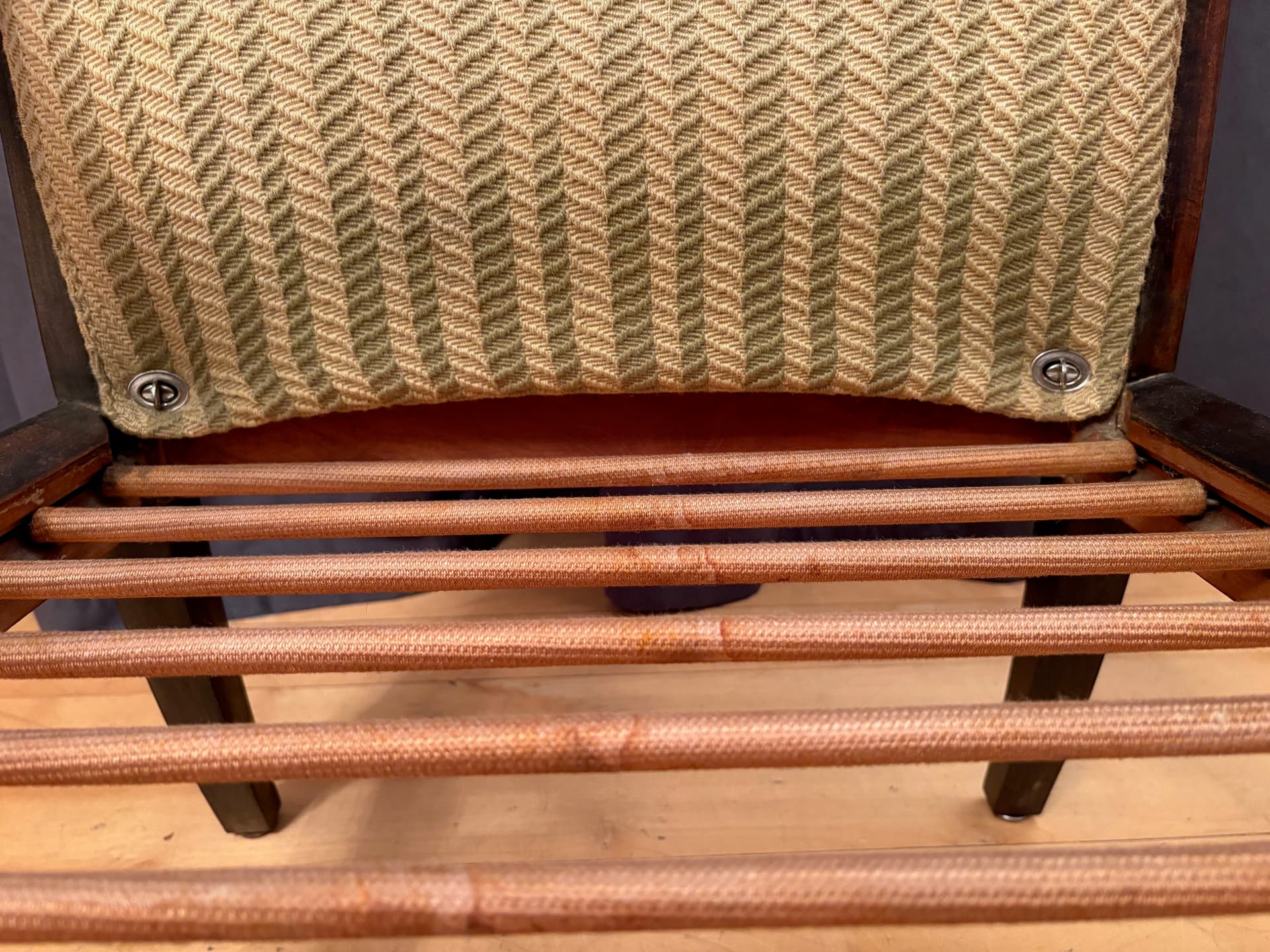 Armchair Knoll Antimott, light brown wood, by W. Knoll, Walter Knoll / Wilhelm Knoll, Germany, 1950s. - 158992