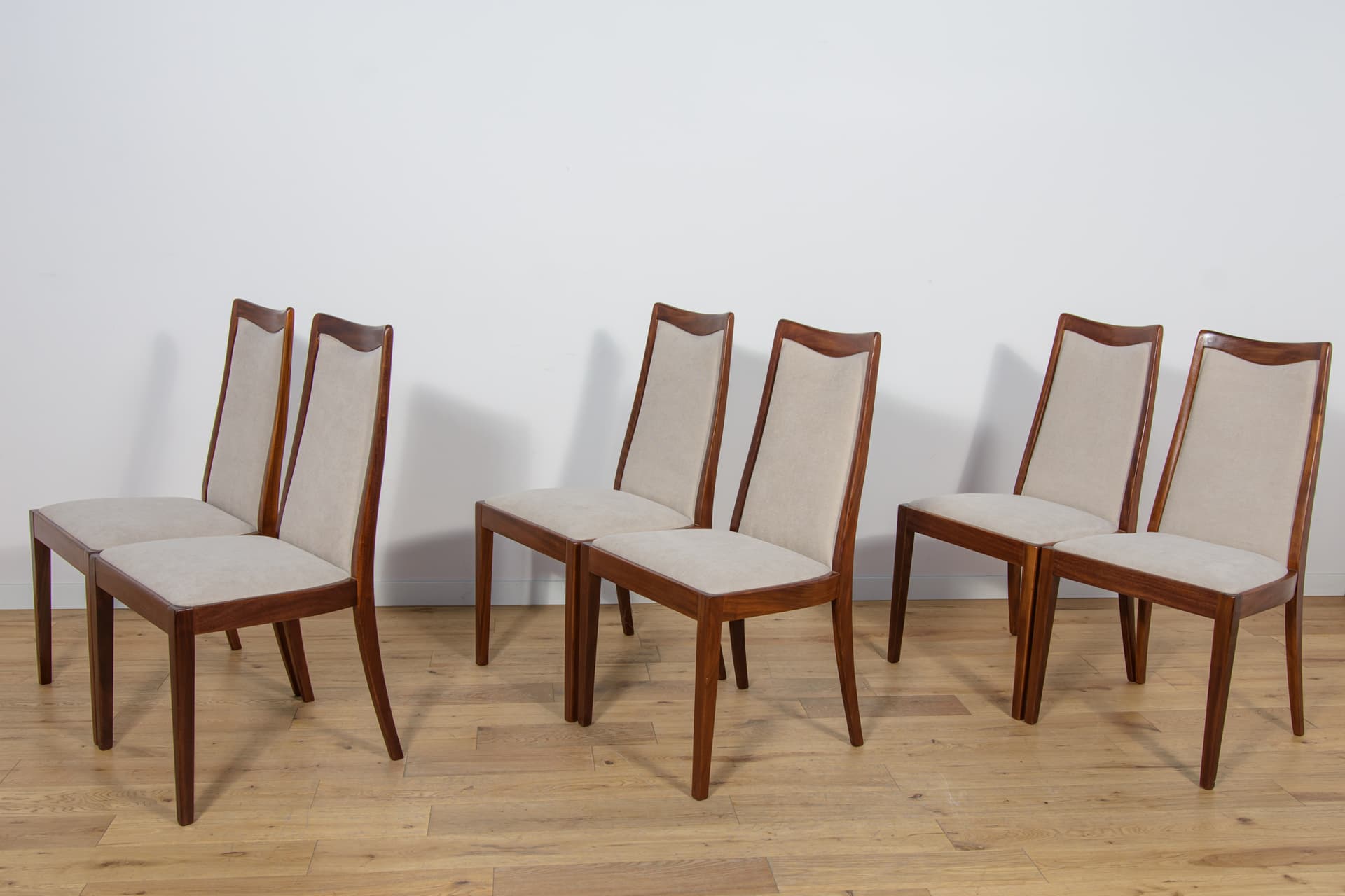 Set of six chairs, beige teak, by L. Dandy, G-Plan, United Kingdom, 1960s. - 159056