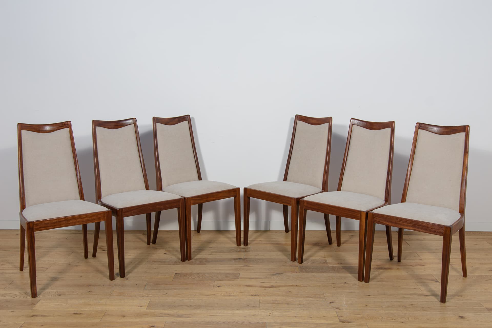 Set of six chairs, beige teak, by L. Dandy, G-Plan, United Kingdom, 1960s. - 159057