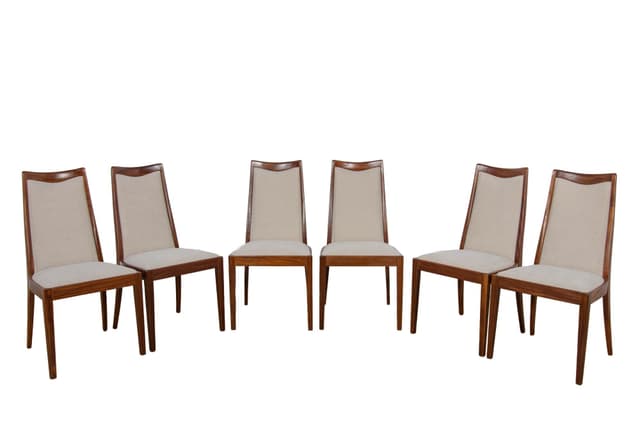 Set of six chairs, beige teak, by L. Dandy, G-Plan, United Kingdom, 1960s. - DIMENSION