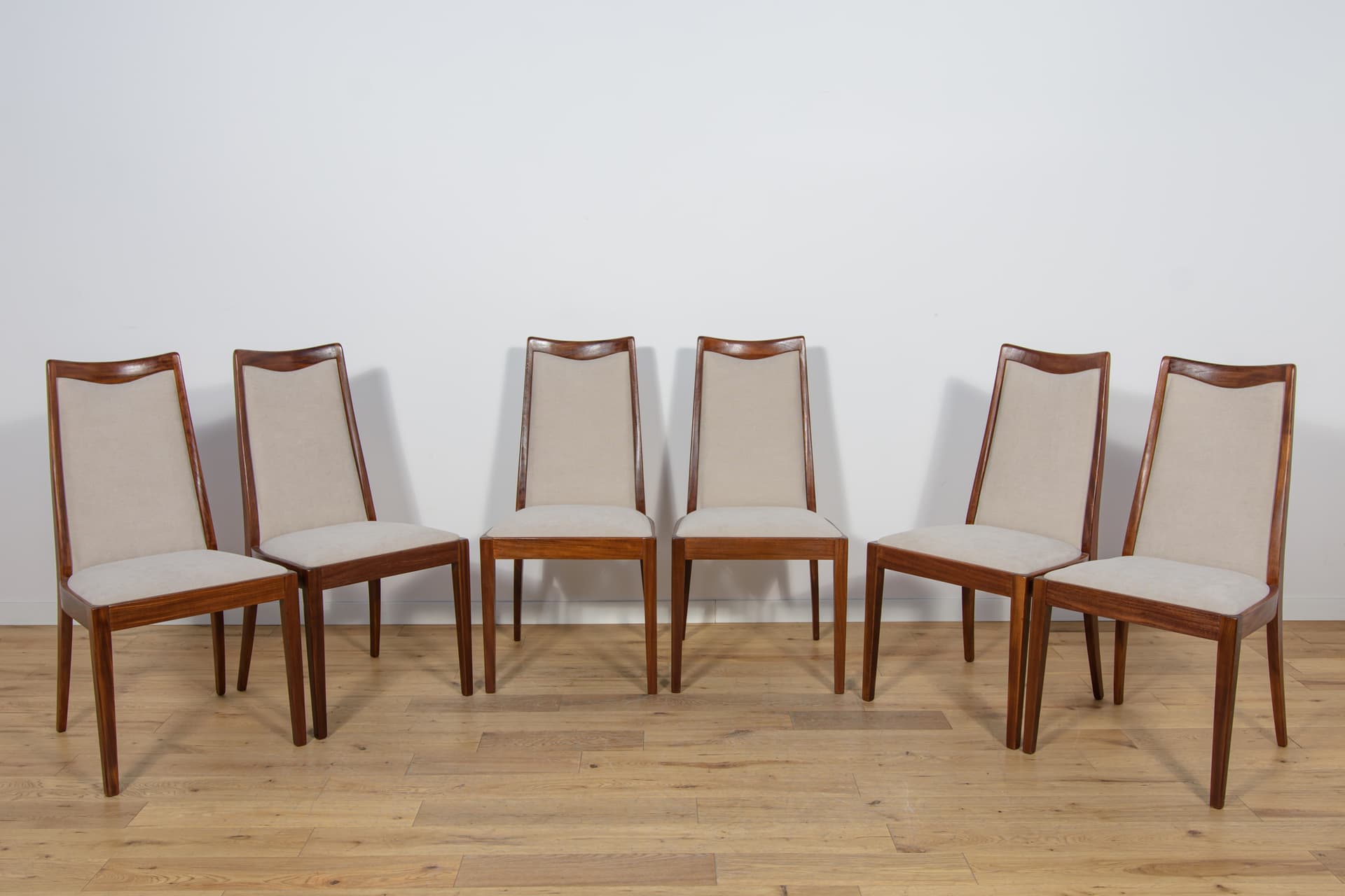 Set of six chairs, beige teak, by L. Dandy, G-Plan, United Kingdom, 1960s. - 159054