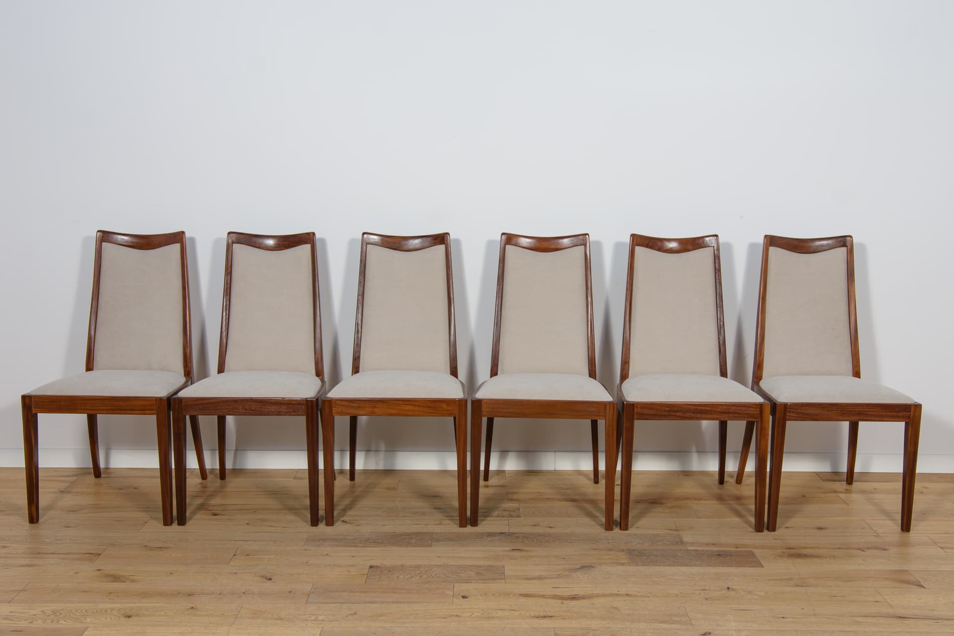Set of six chairs, beige teak, by L. Dandy, G-Plan, United Kingdom, 1960s. - 159058