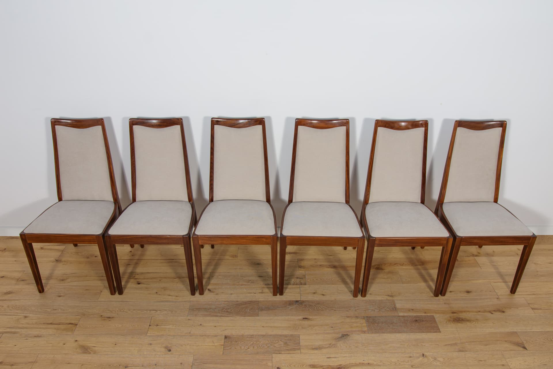 Set of six chairs, beige teak, by L. Dandy, G-Plan, United Kingdom, 1960s. - 159059