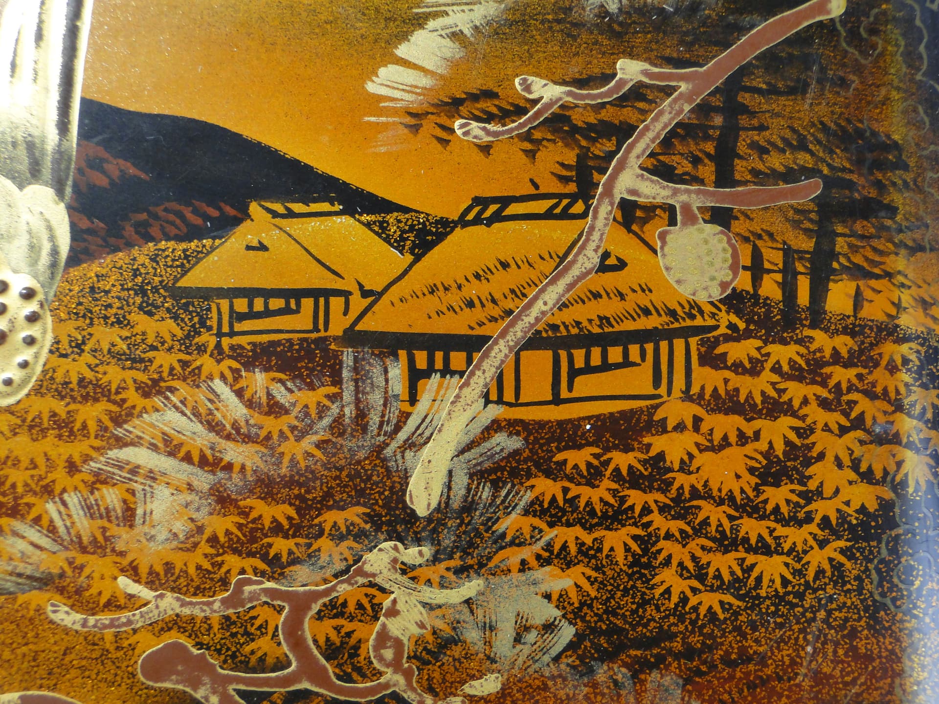 Orientalne pudełko z laki, z motywem orła, Japonia. - 159108