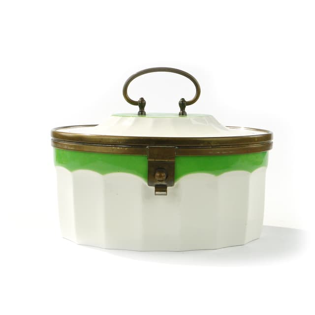 Ceramiczny pojemnik z mosiężnymi okuciami - WYMIARY