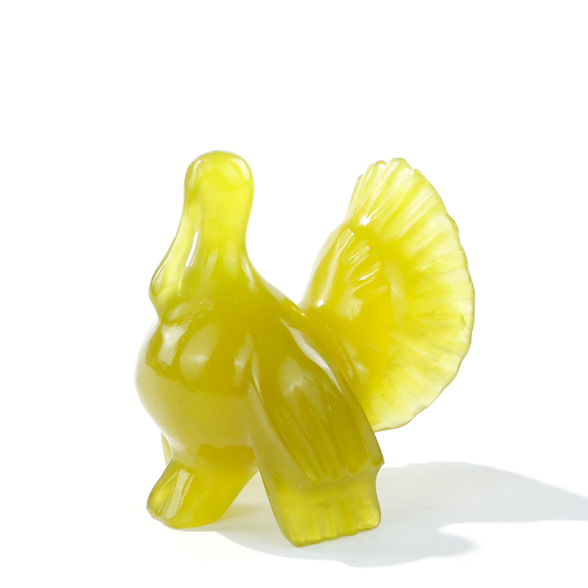 Figura indyka z jadeitu, lata 50.