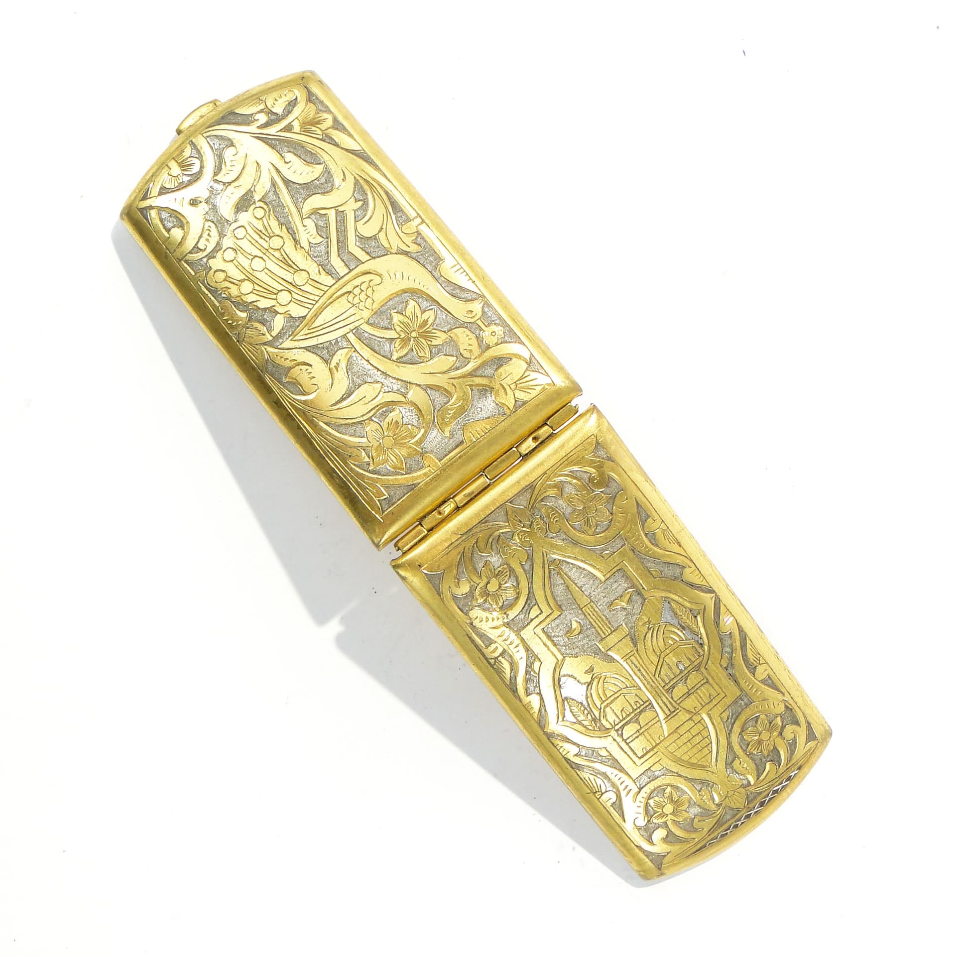 Złota papierośnica z pawiem, Persja - 159167