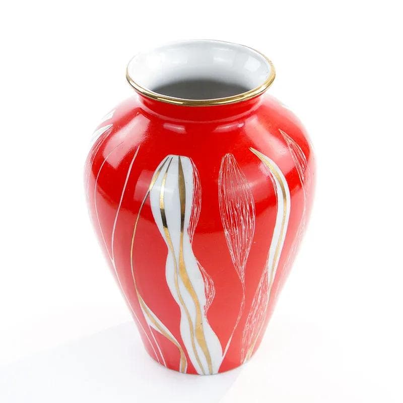 Vase, red porcelain, Ćmielów, Poland, 1960s - 10149