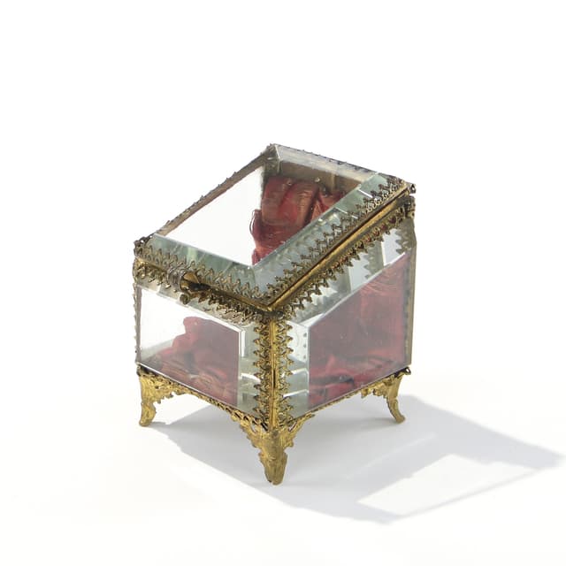 Kryształowe pudełko na biżuterię XIX w - WYMIARY