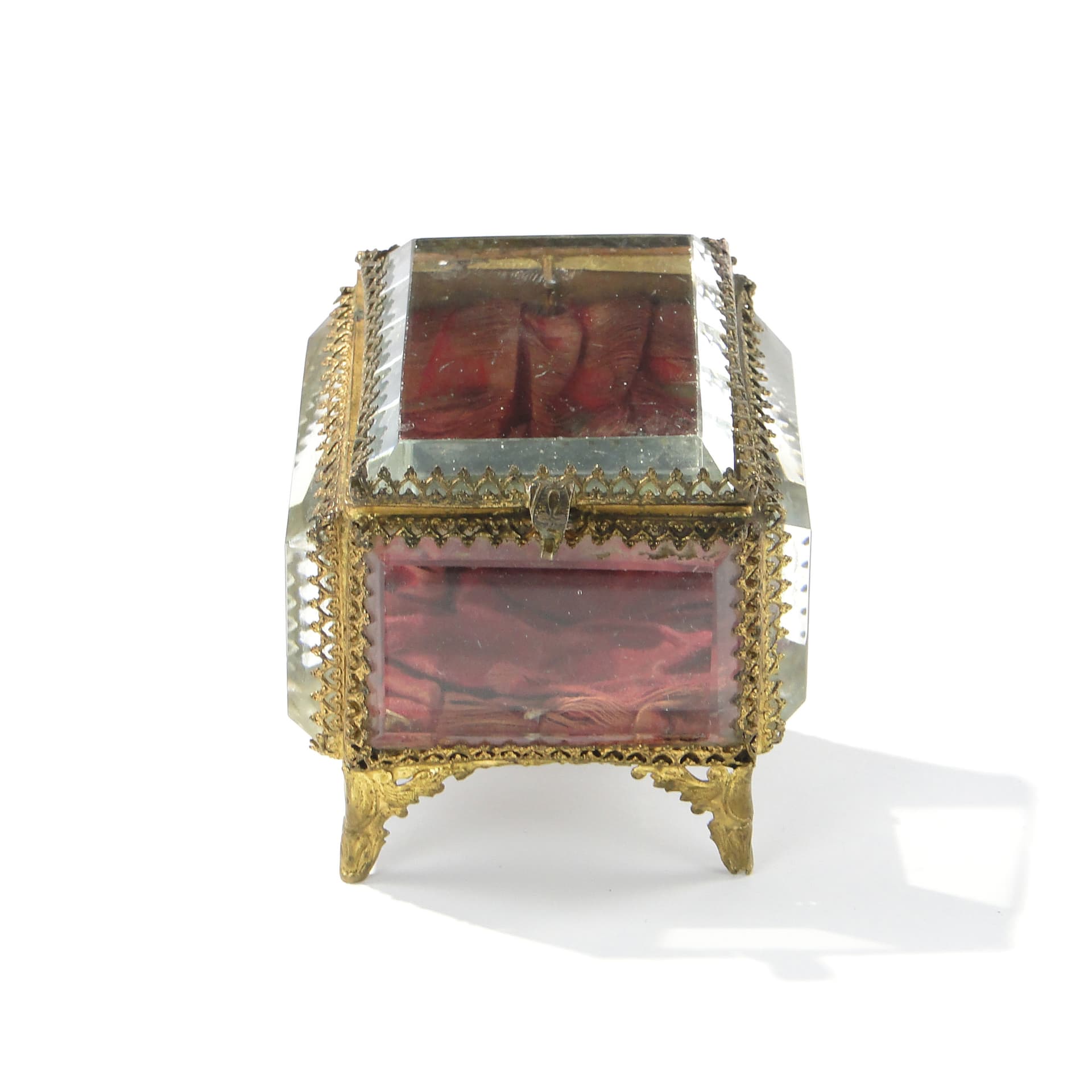 Kryształowe pudełko na biżuterię XIX w - 159306