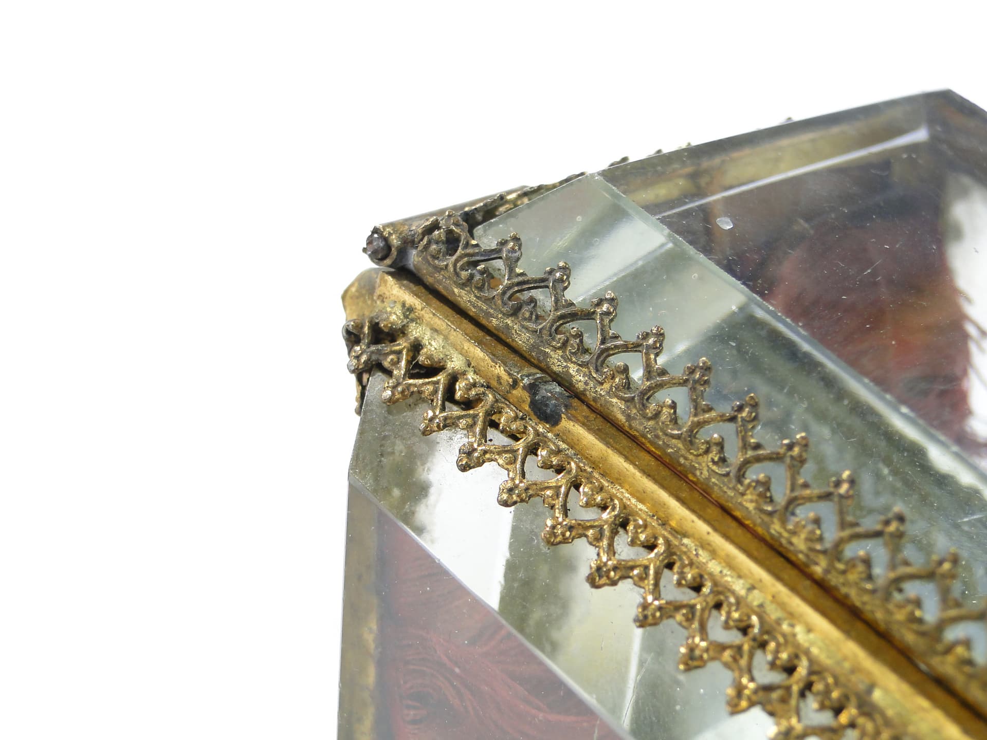 Kryształowe pudełko na biżuterię XIX w - 159315