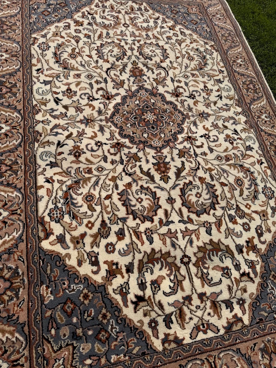 Dywan Indo Keshan, ivory white, wełna, Indie - 159325