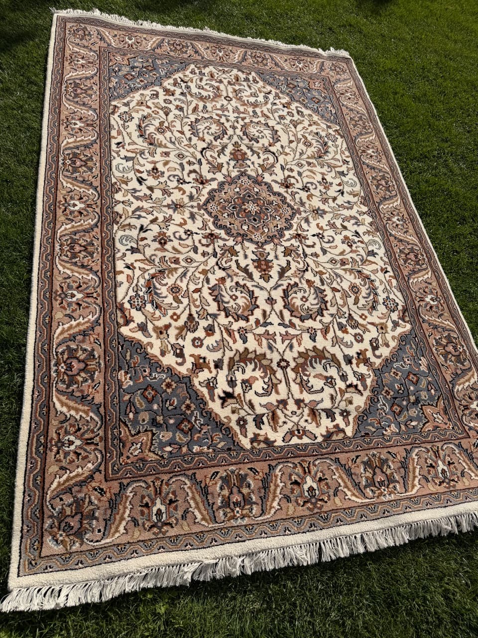 Dywan Indo Keshan, ivory white, wełna, Indie - 159324