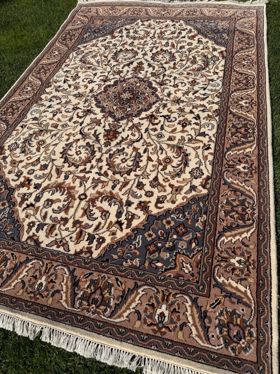 Dywan Indo Keshan, ivory white, wełna, Indie - 159326