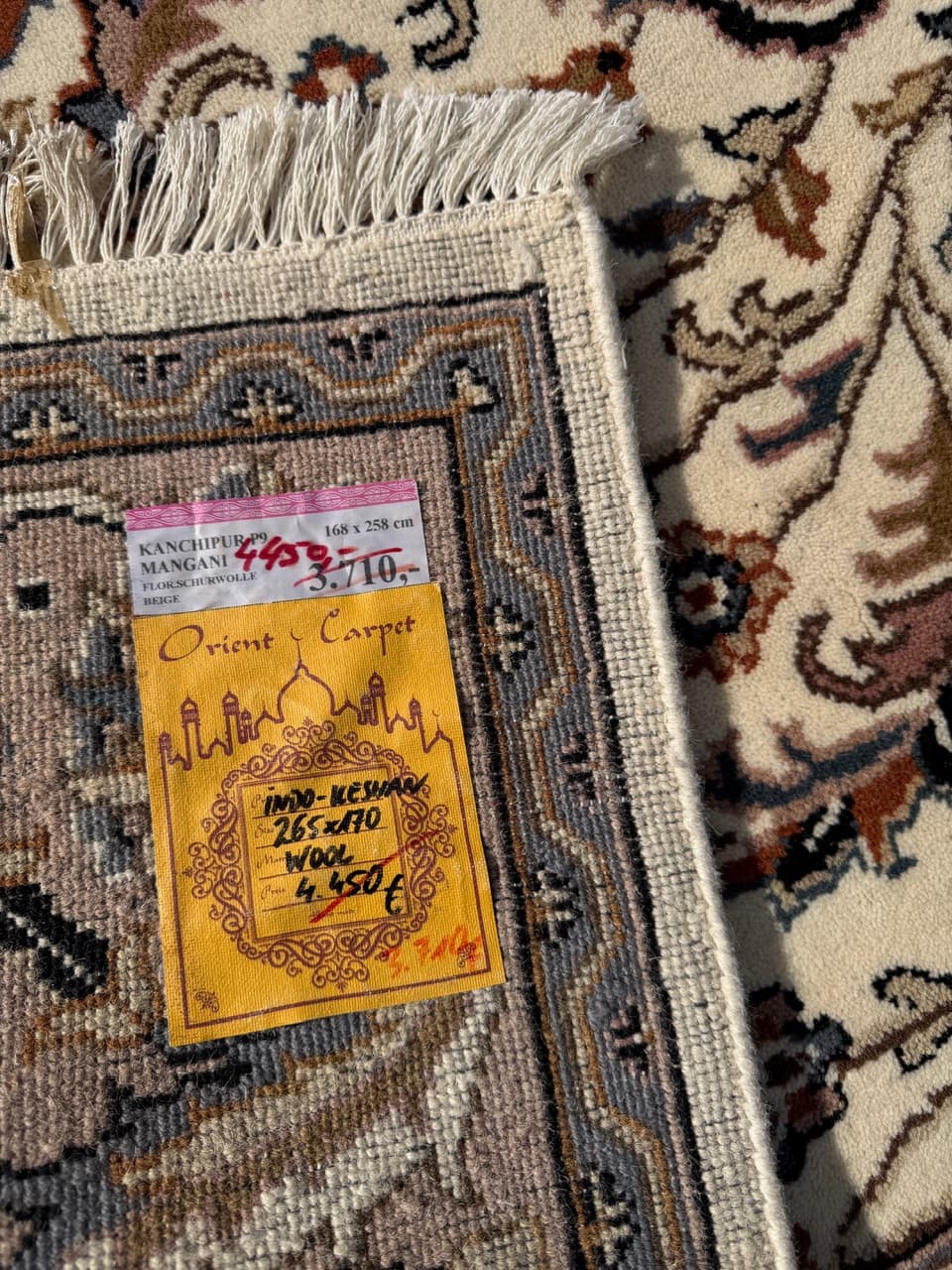 Dywan Indo Keshan, ivory white, wełna, Indie - 159320