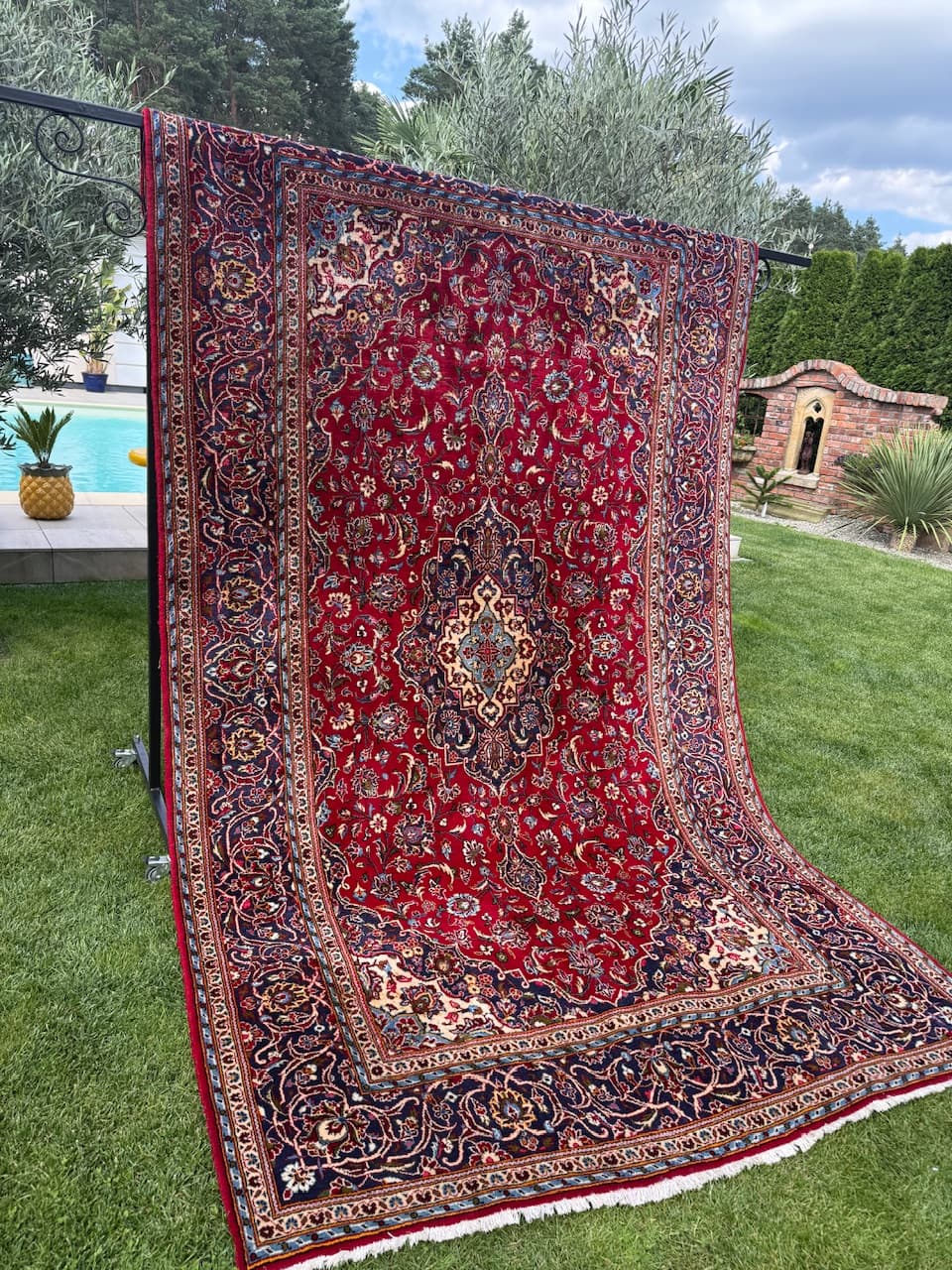 Dywan Keshan, czerwony, wełna, Iran, lata 90. - 159370