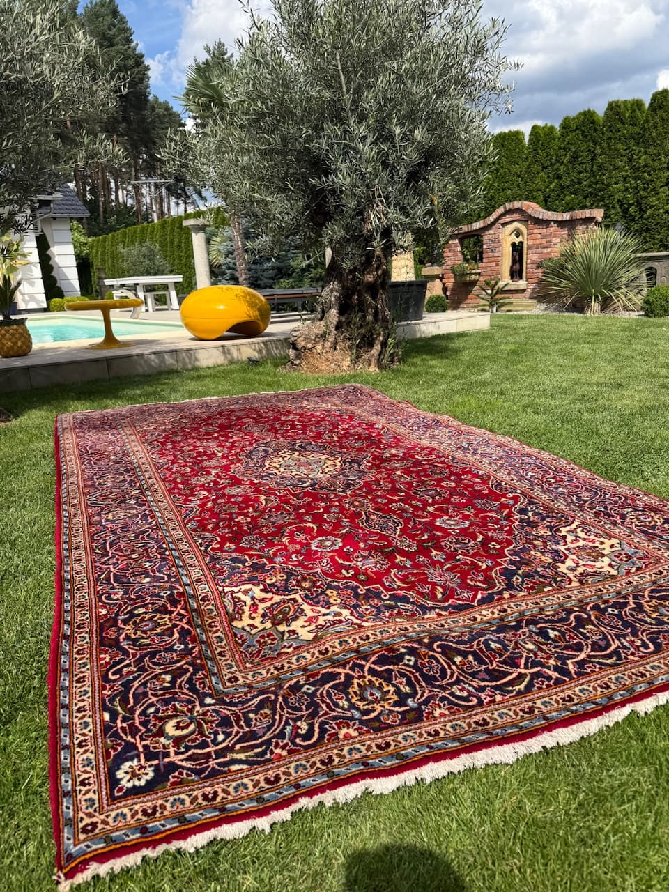 Dywan Keshan, czerwony, wełna, Iran, lata 90. - 159380