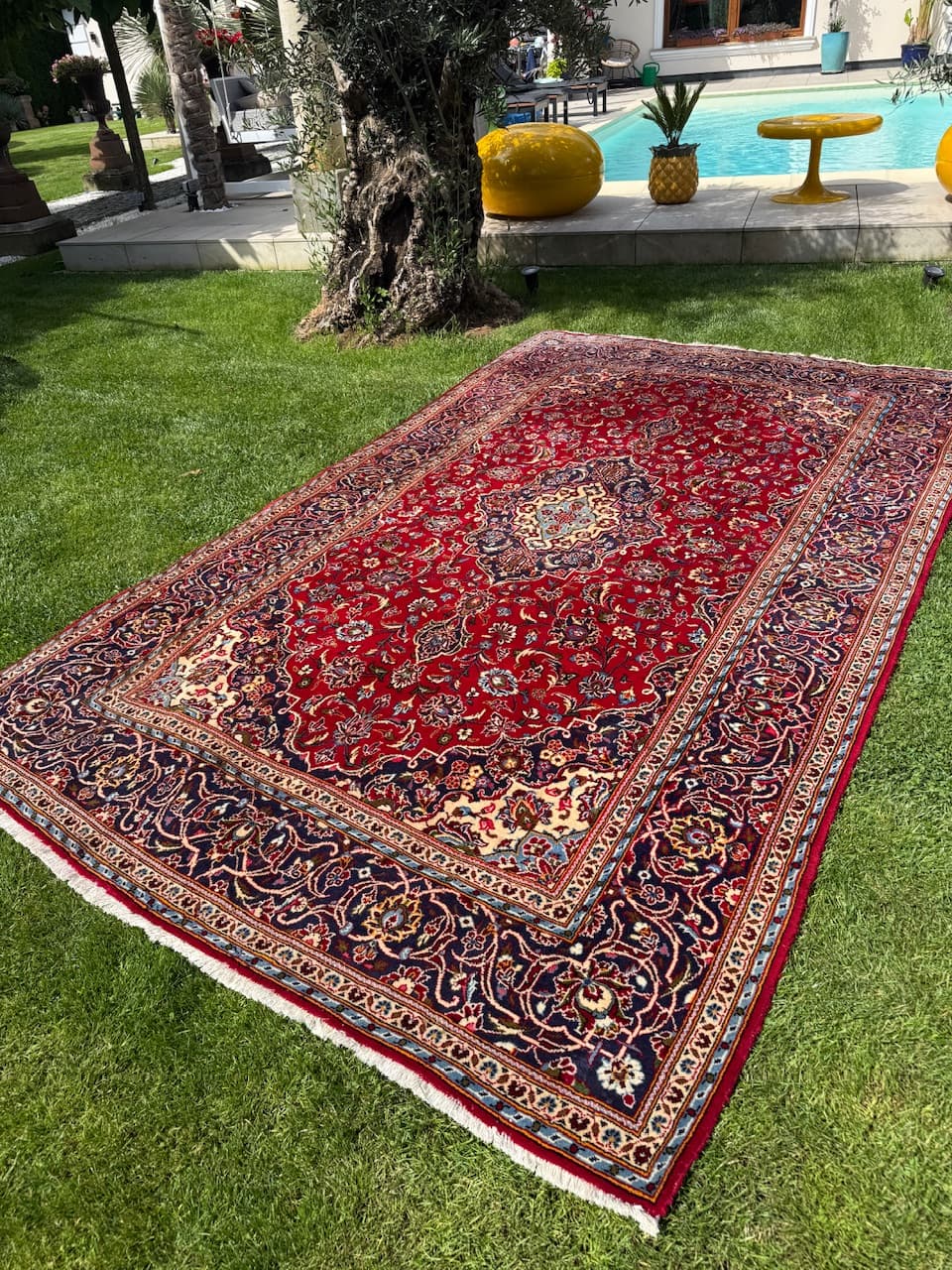 Dywan Keshan, czerwony, wełna, Iran, lata 90. - 159379